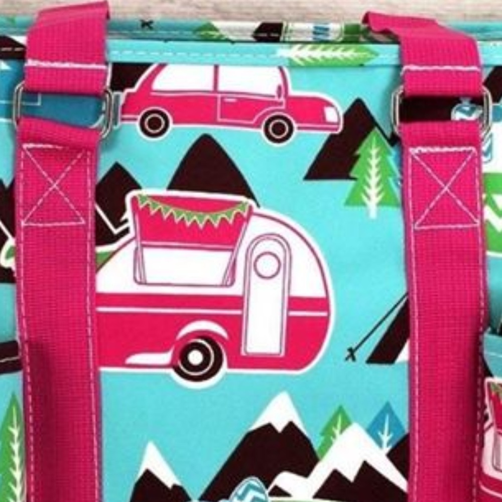 HAPPY CAMPER SMALL UTILITY TOTE W/ZIP TOP - Picture 4 of 4